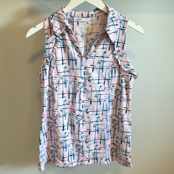 Lilly Pulitzer Luxletic Martina UPF polo tank. - Picture 1 of 9